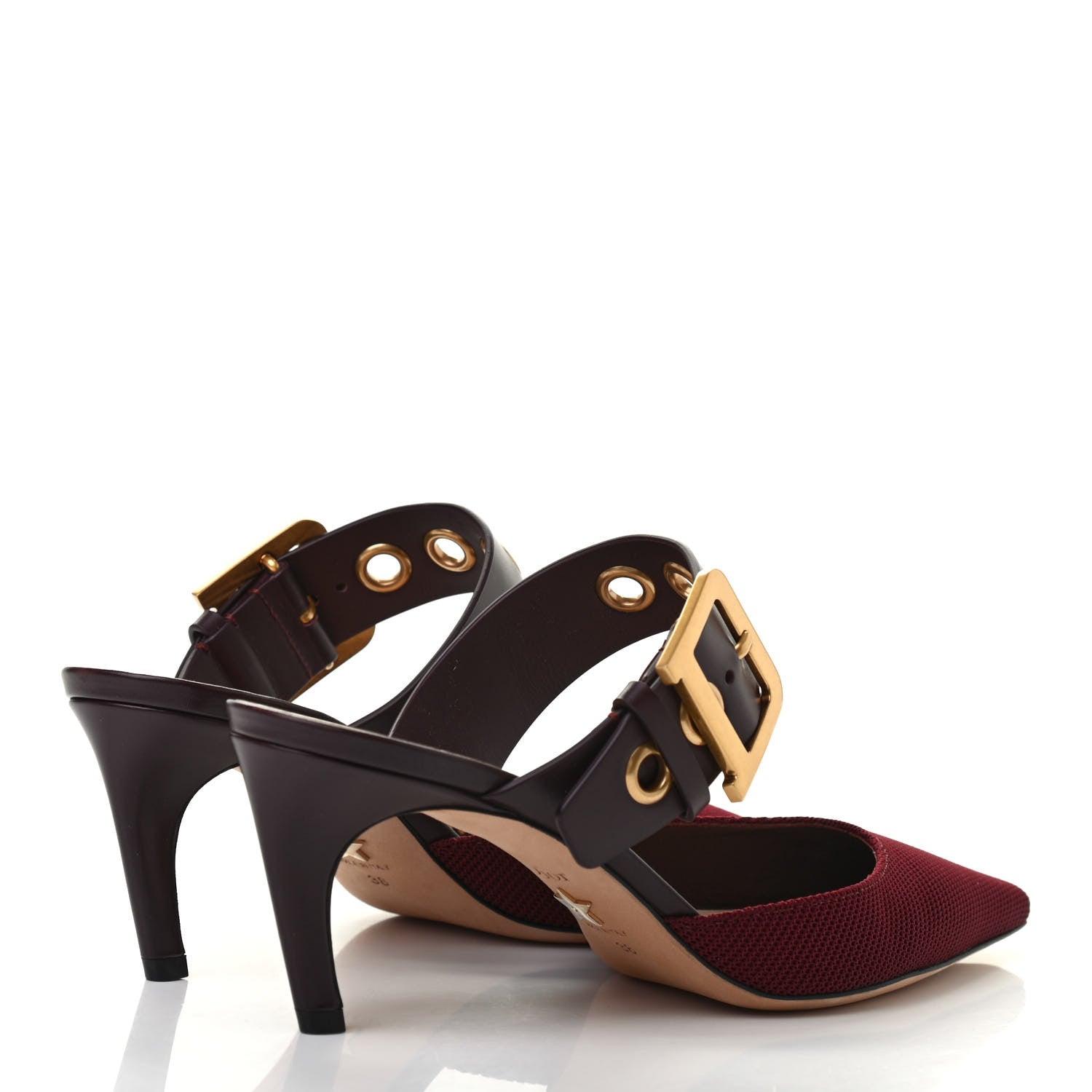 Christian Dior Technical Fabric Calfskin D-Dior 65mm Mules 38 Rouge Black 4 of 8