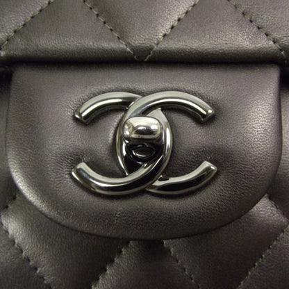 Chanel Lambskin Quilted Jumbo Flap Dark Metallic Grey 09A 7 of 12