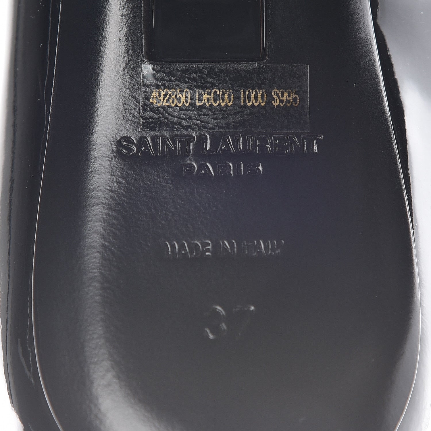 Saint Laurent Patent Opyum Appelle Moi Ankle Strap Pump 37 Black 8 of 11