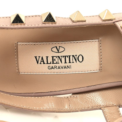 Valentino Garavani Patent Nappa Rockstud Ankle Strap 100mm Pumps 35 Rouge Pur Poudre 8 of 9