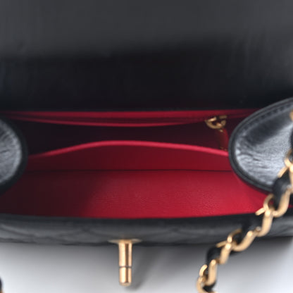 Chanel Crumpled Lambskin Quilted Mini CC Links Top Handle Flap Black 4 of 8