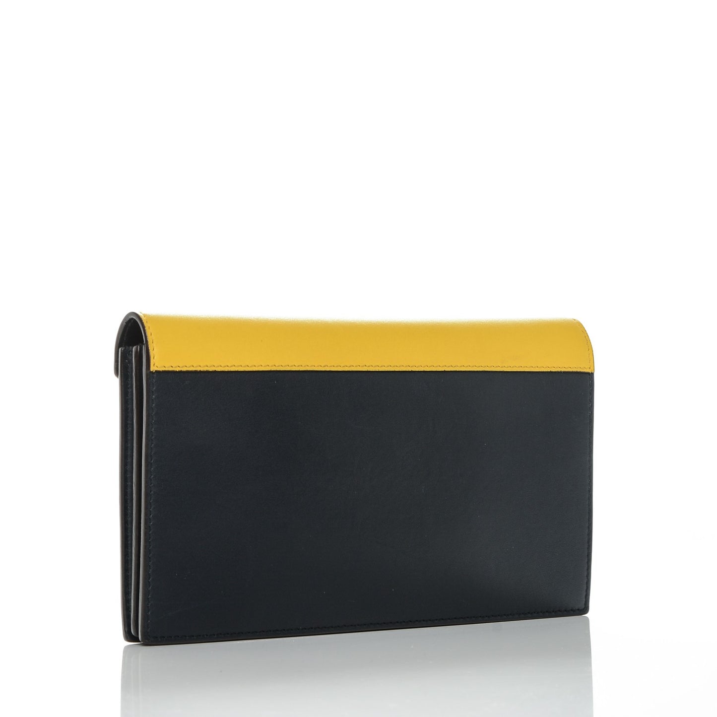 Smooth Calfskin Large Multifunction Envelope Flap Clutch Sunflower