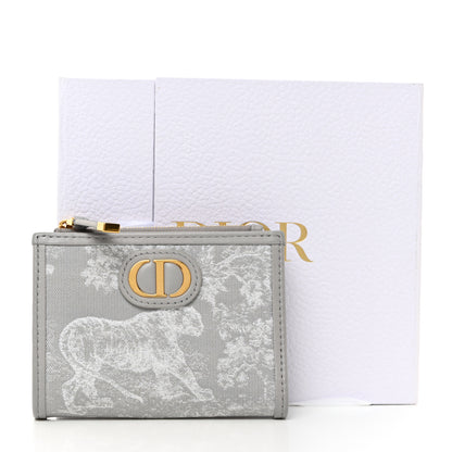 Christian Dior Toile de Jouy Reverse Jacquard Dahlia Wallet Gray 9 of 9