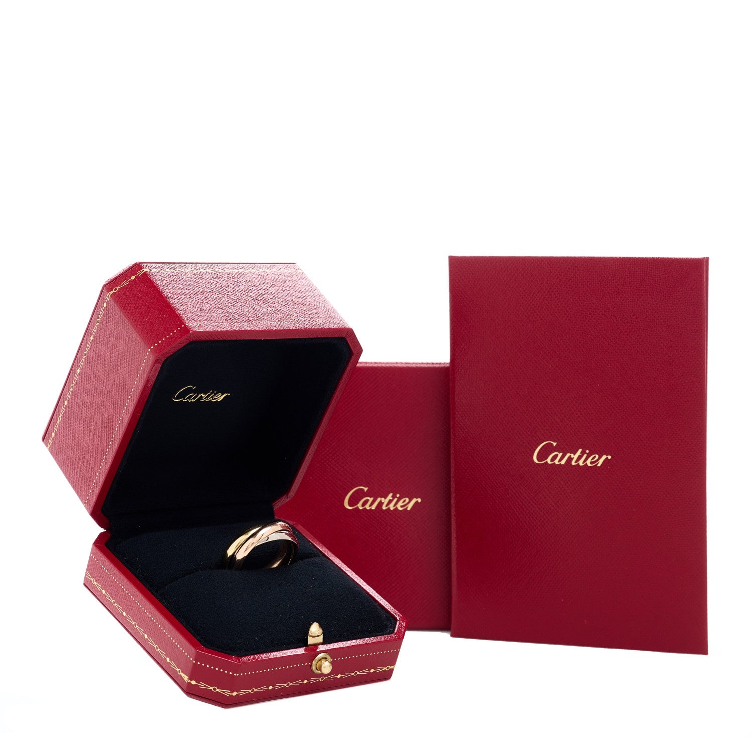Cartier 18K Pink Yellow White Gold Classic Trinity Ring 58 8.25 7 of 7
