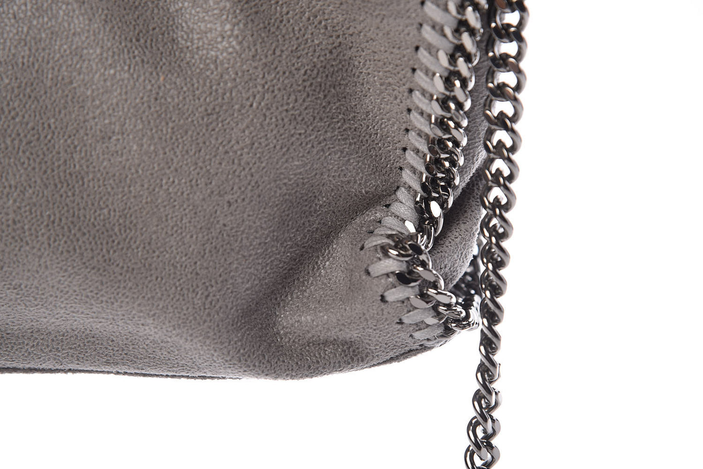 Shaggy Deer Mini Falabella Fold Over Tote Light Grey