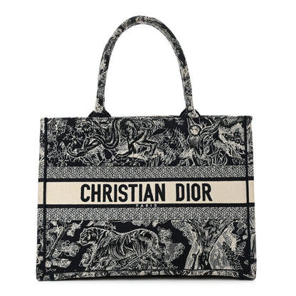 Christian Dior Canvas Embroidered Medium Dioriviera Toile De Jouy Reverse Book Tote Blue 1 of 14