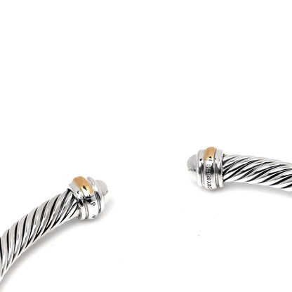 David Yurman Sterling Silver 18K Yellow Gold 4mm Cable Classics Bracelet 3 of 3