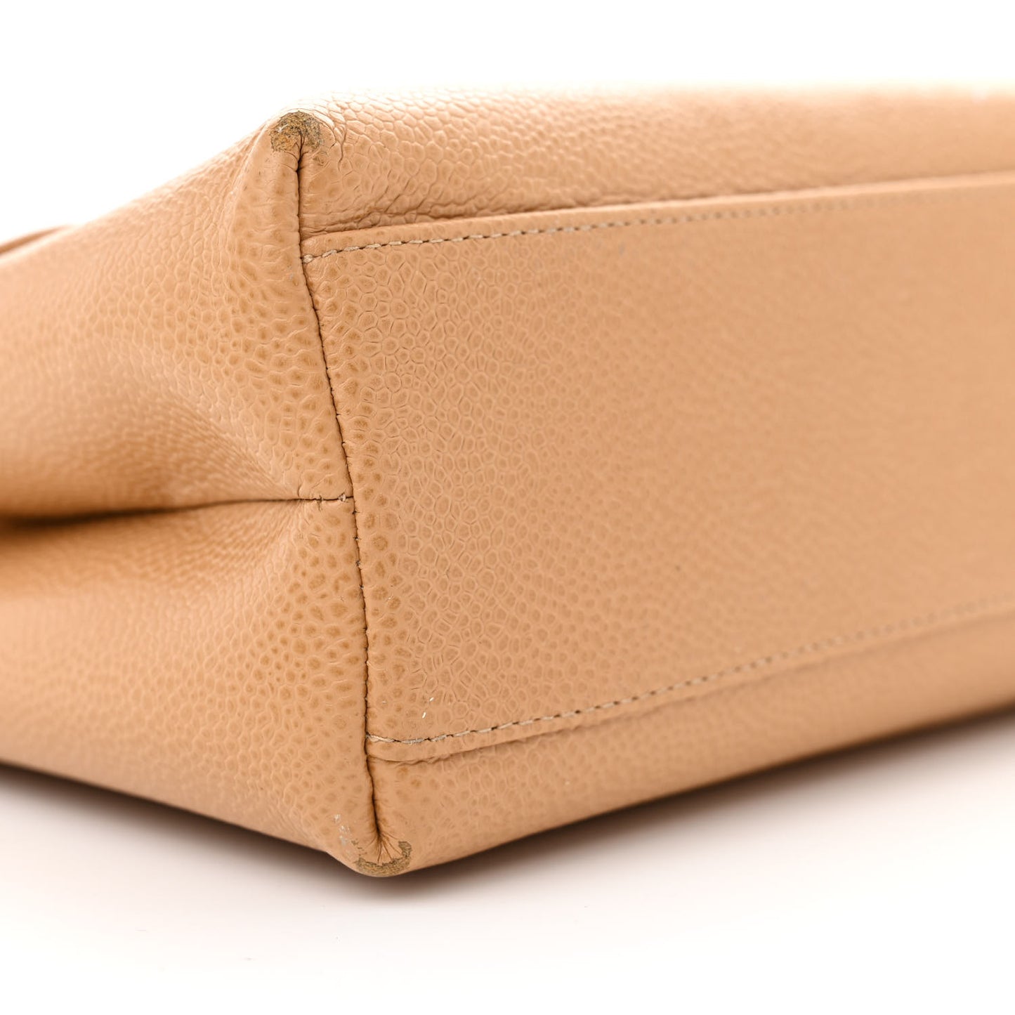 Caviar Flap Shoulder Bag Beige