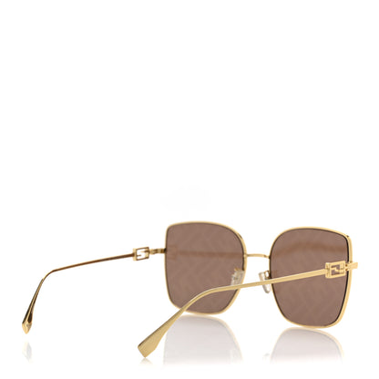 Fendi Metal Baguette Square Sunglasses FE40013U Gold Brown 4 of 8