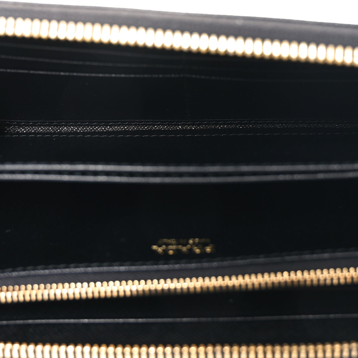 Saffiano Metal Zip Around Wallet Black