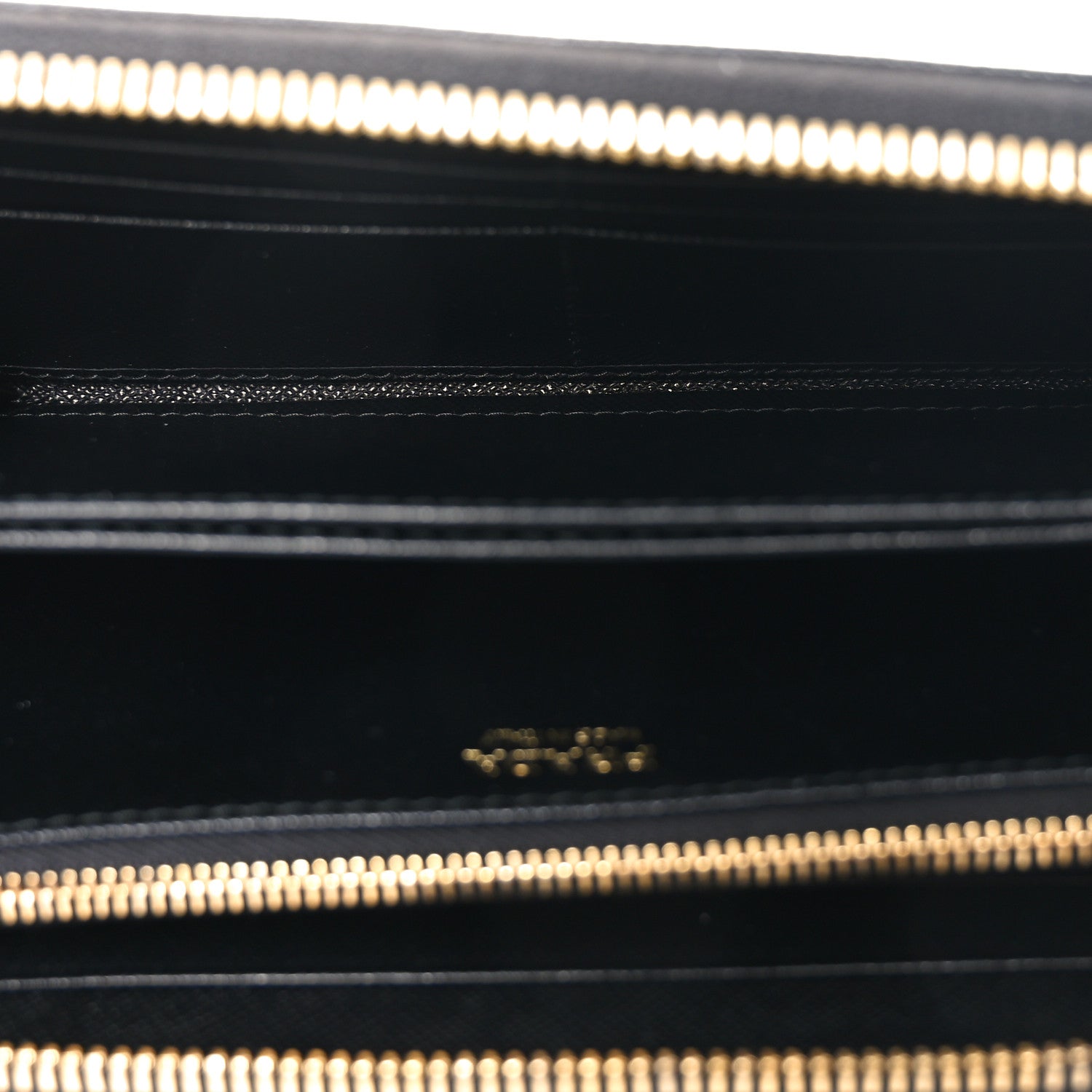 Prada Saffiano Metal Zip Around Wallet Black 5 of 7
