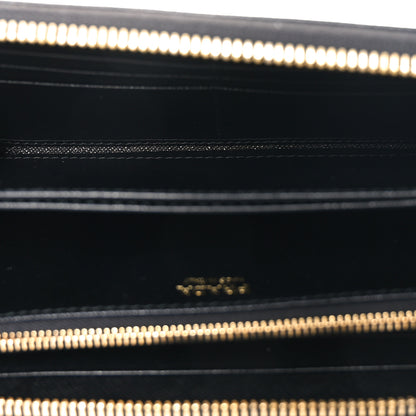 Prada Saffiano Metal Zip Around Wallet Black 5 of 7