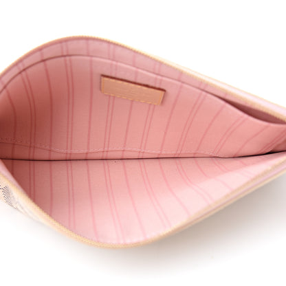 Louis Vuitton Damier Azur Neverfull MM GM Pochette Rose Ballerine 4 of 6