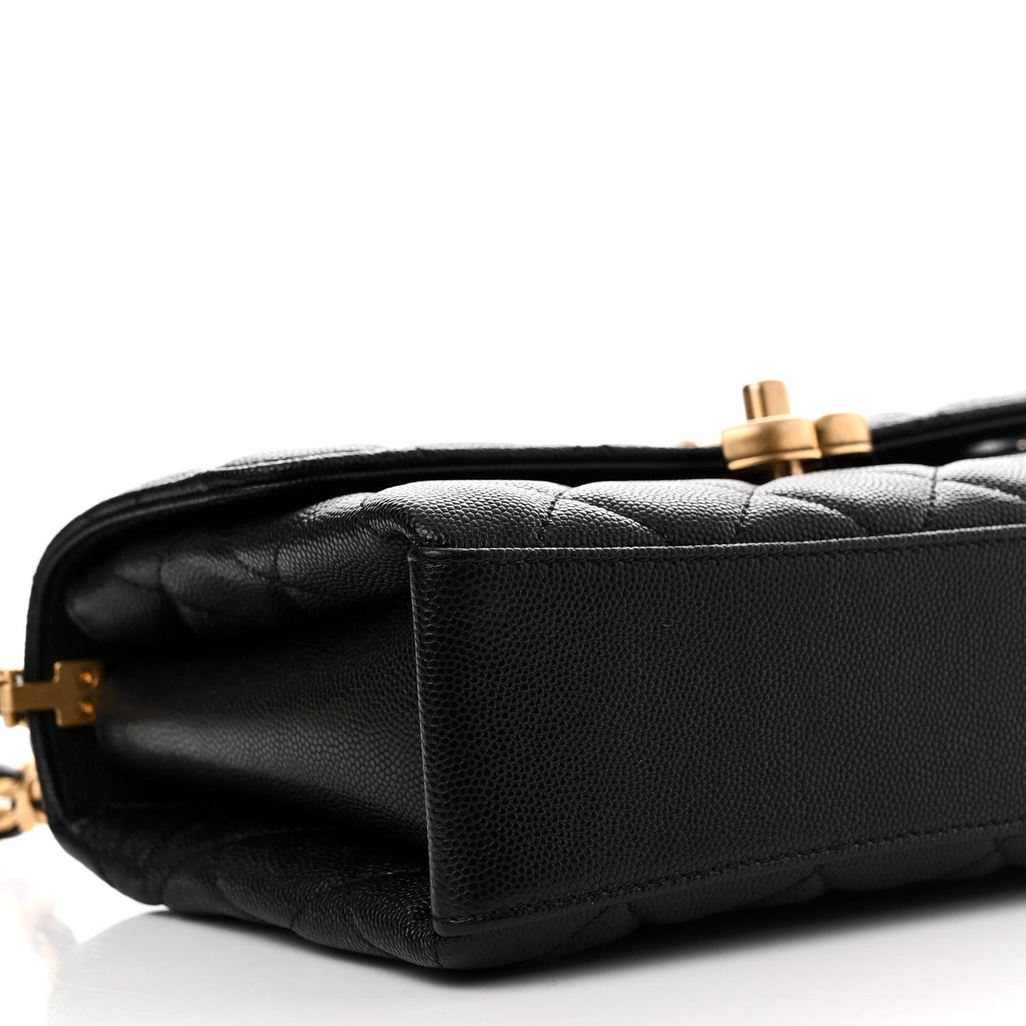 Caviar Quilted Medium Carry Me Top Handle Flap Black