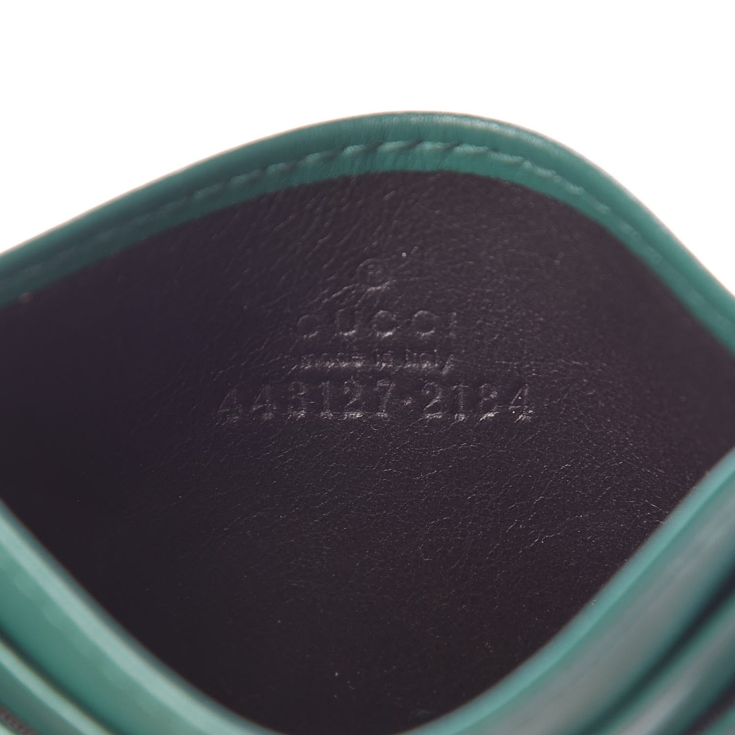 Gucci Calfskin Matelasse GG Marmont Card Holder Emerald Green 6 of 7