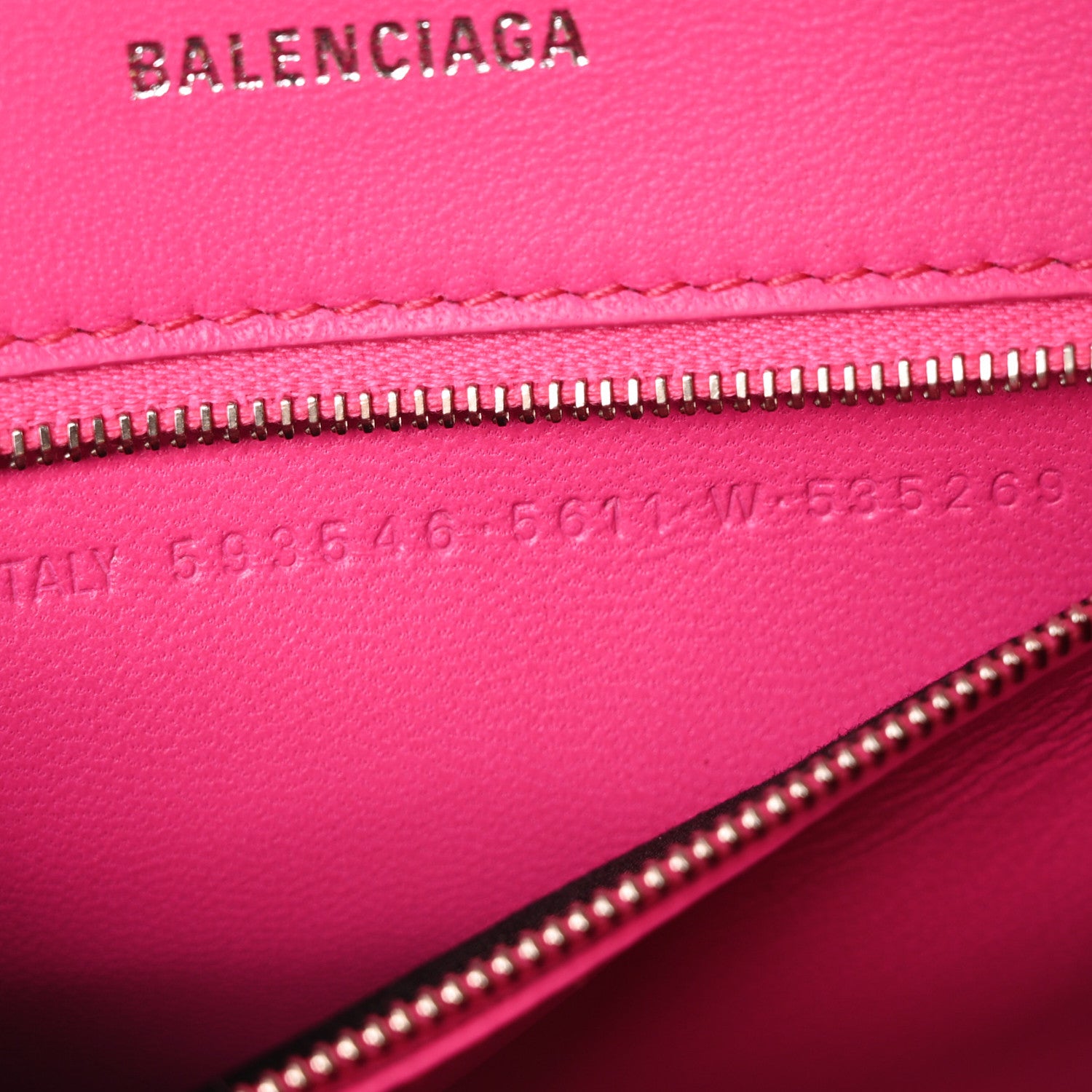 Balenciaga Shiny Box Calfskin Small Hourglass Top Handle Bag Acid Fuchsia 7 of 11