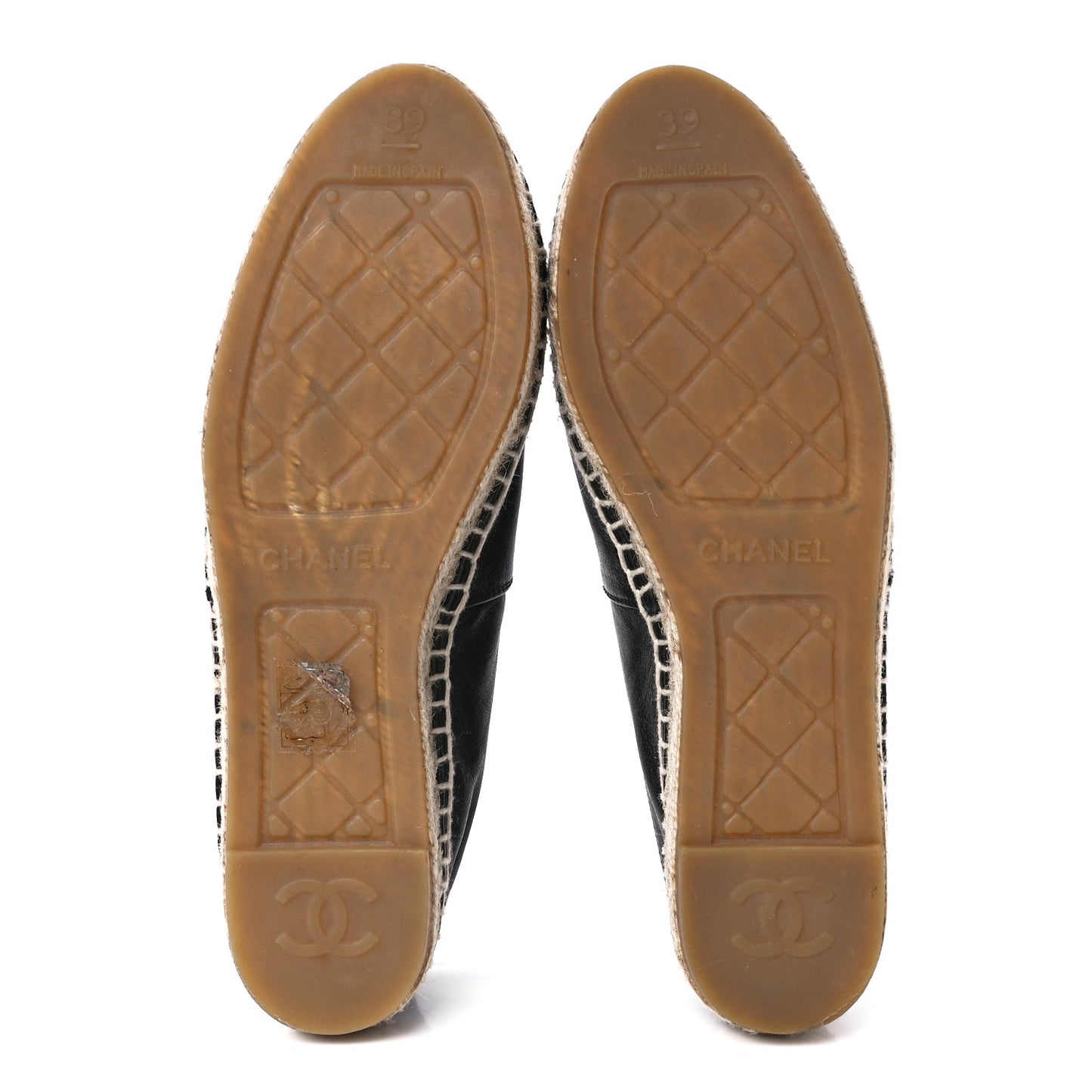Calfskin Chain CC Espadrilles 39 Black