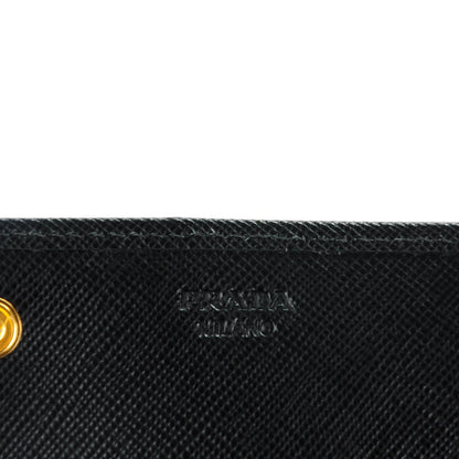 Prada Saffiano Metal Continental Flap Wallet Nero Black 7 of 9