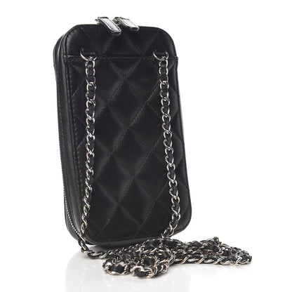 Chanel Lambskin Quilted Zip Phone Case Black 3 of 10