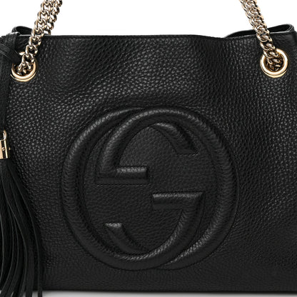 Gucci Pebbled Calfskin Medium Soho Chain Shoulder Bag Black 8 of 17