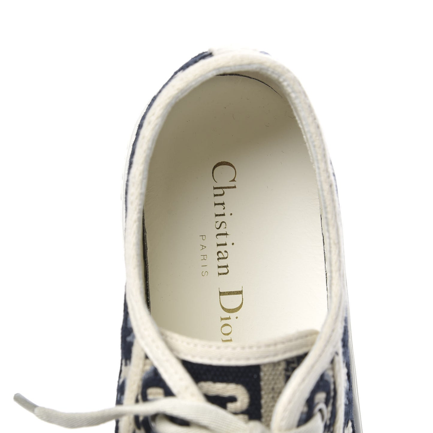 Canvas Oblique Walk'N'Dior Low Top Sneakers 38.5 Deep Blue