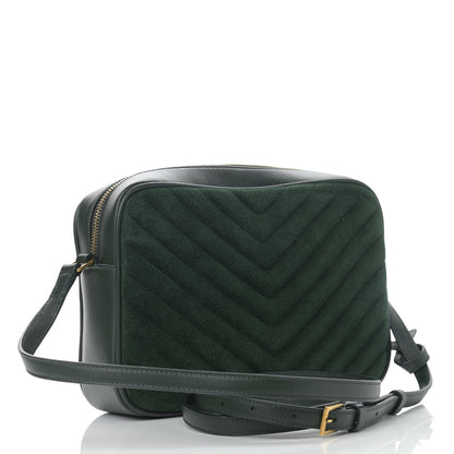 Saint Laurent Suede Calfskin Monogram Lou Camera Bag Vert Fonce 3 of 10