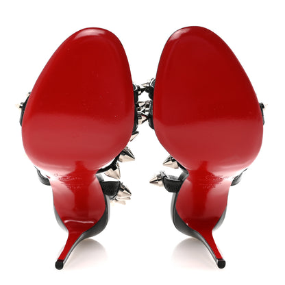 Christian Louboutin Calfskin Spikita Slingback 100 Stiletto Pumps 35.5 Black Silver 6 of 8