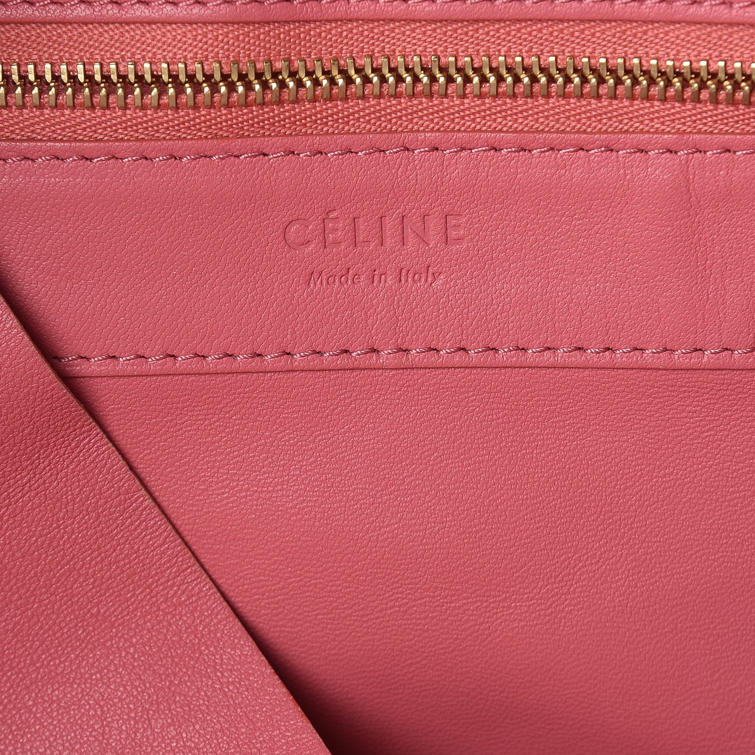 Celine Lambskin Horizontal Bi-Color Cabas Pink Rust 6 of 10