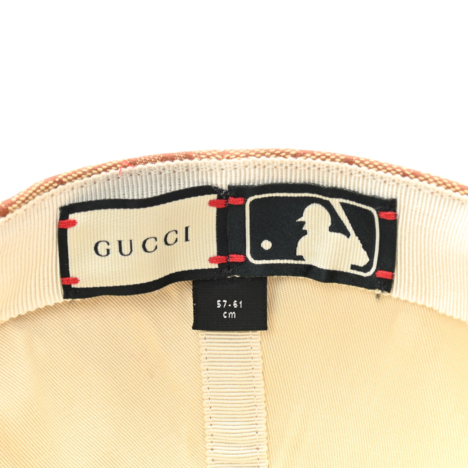 Gucci X MLB Monogram LA Dodgers Baseball Hat 57-61 Beige Ruggine 8 of 11
