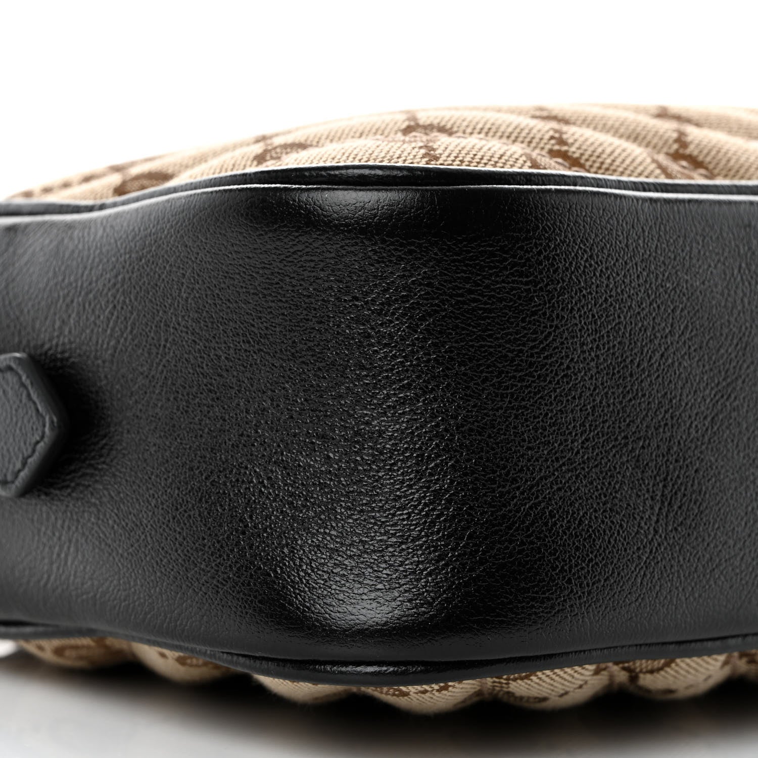 Gucci Monogram Matelasse Diagonal Small GG Marmont Chain Shoulder Bag Beige Black 9 of 10
