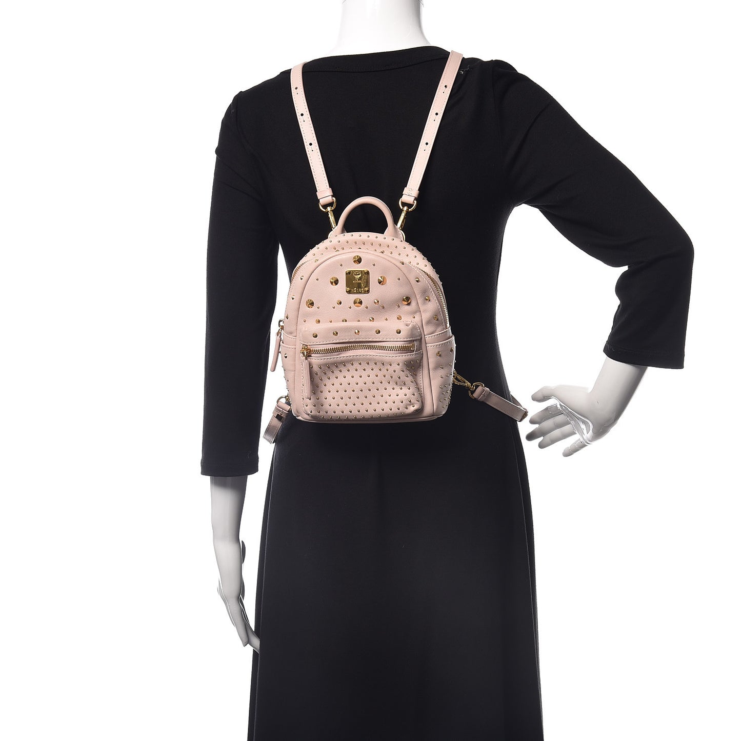 Calfskin Stud X-Mini Stark Bebe Boo Backpack Pink
