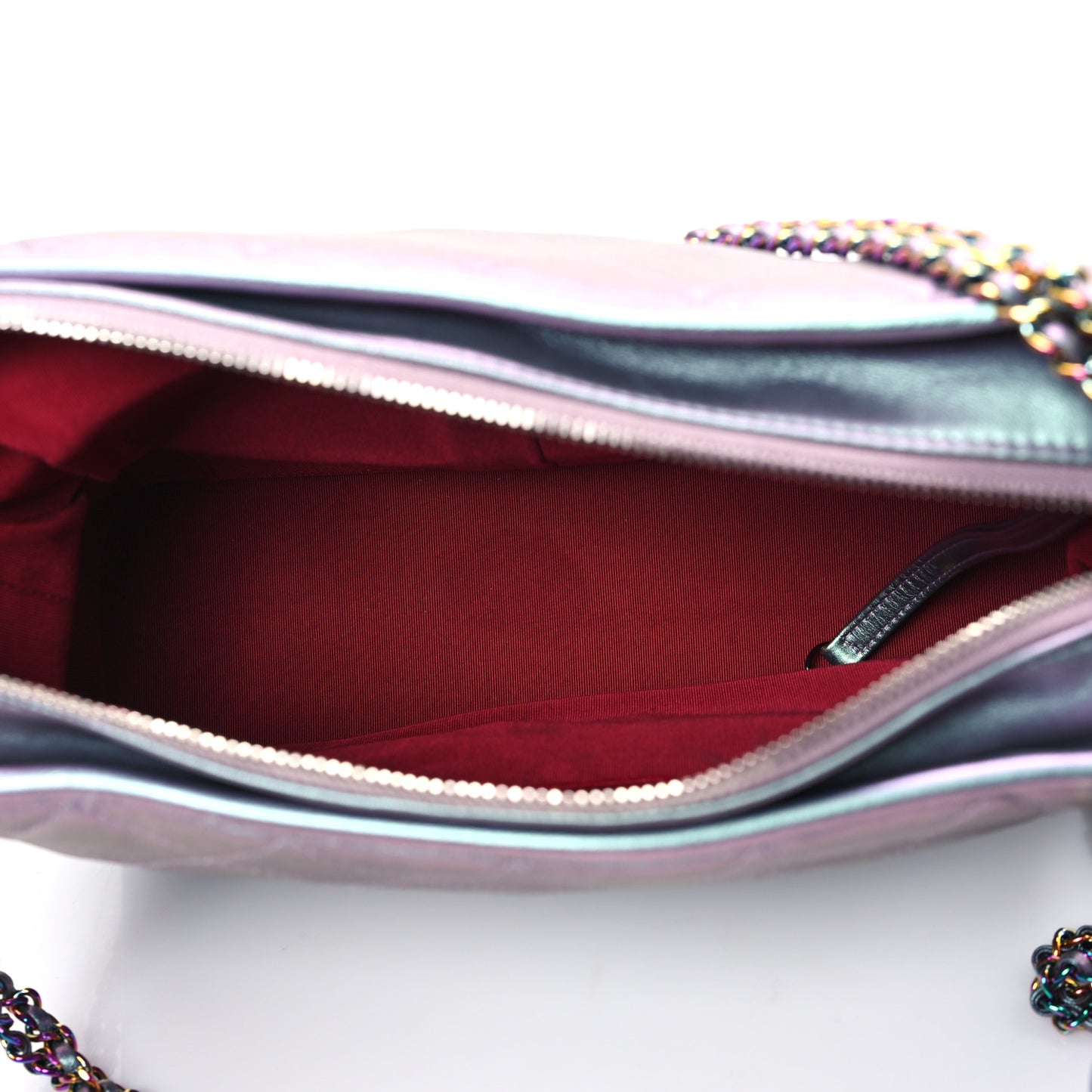 Iridescent Lambskin Calfskin Quilted Medium Gabrielle Hobo Light Purple