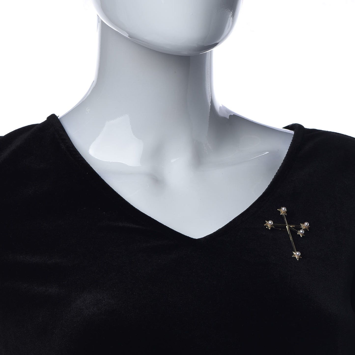 14K Yellow Gold Akoya Pearl Southern Cross Brooch