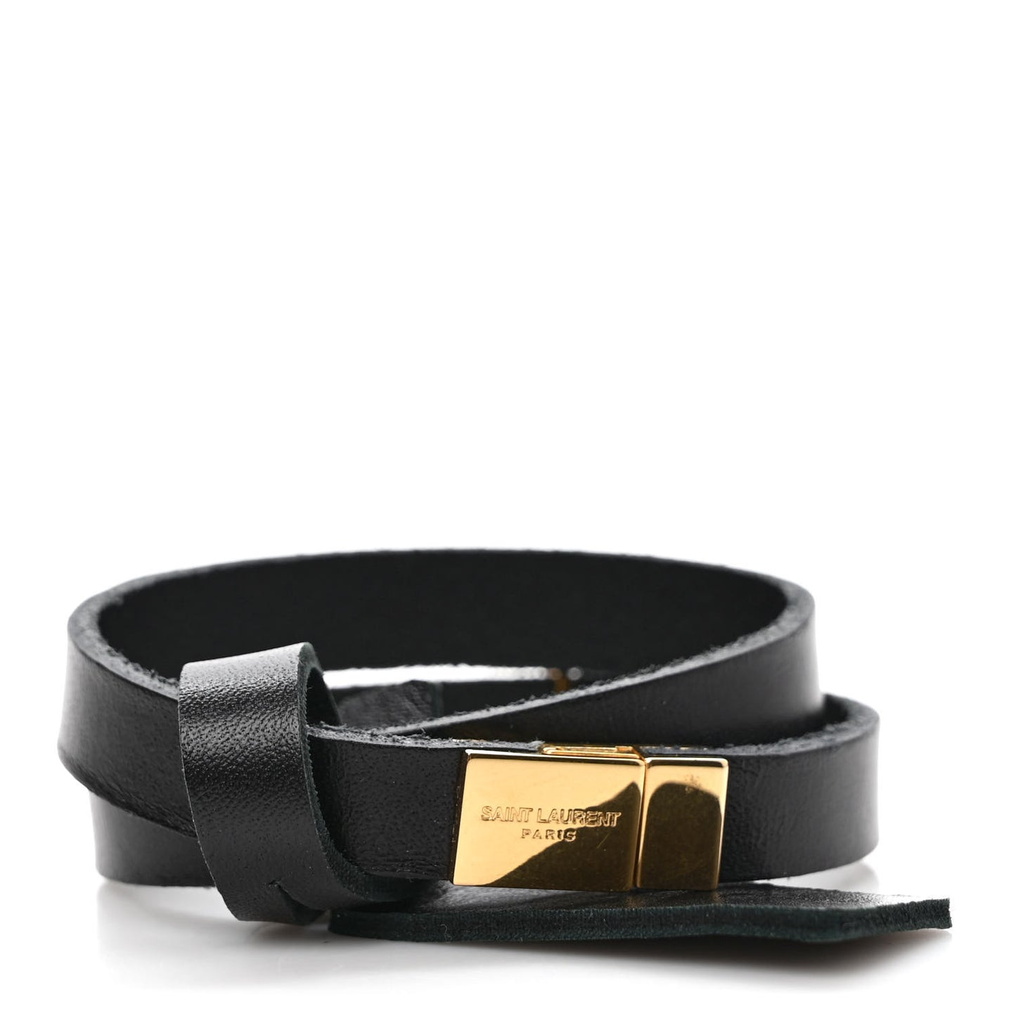 Calfskin Opyum Double Wrap Bracelet Black