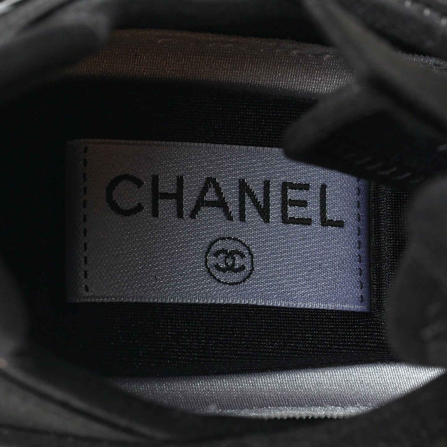 Velvet Calfskin Mixed Fibers CC Sneakers 37 Black