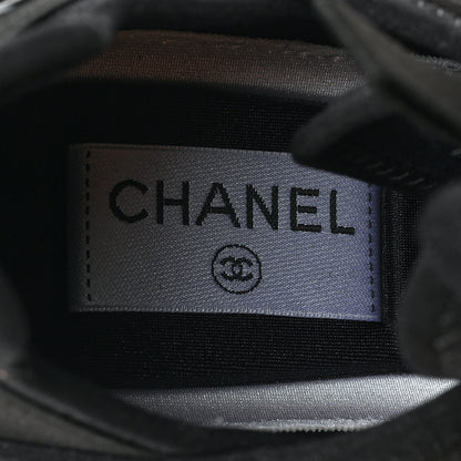 Chanel Velvet Calfskin Mixed Fibers CC Sneakers 37 Black 7 of 7