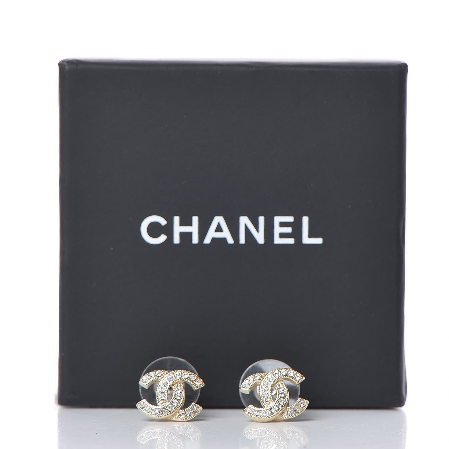 Crystal Mini CC Earrings Gold