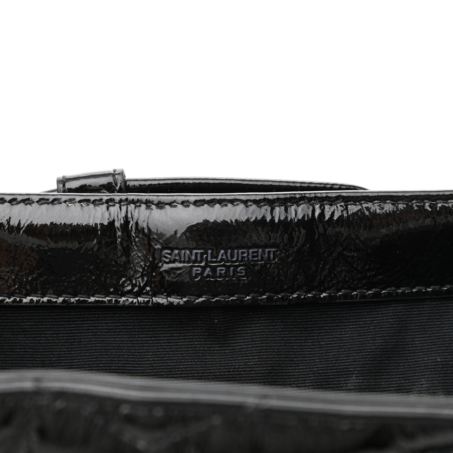 Saint Laurent Patent Y Quilted Monogram Small Loulou Backpack Black 6 of 11