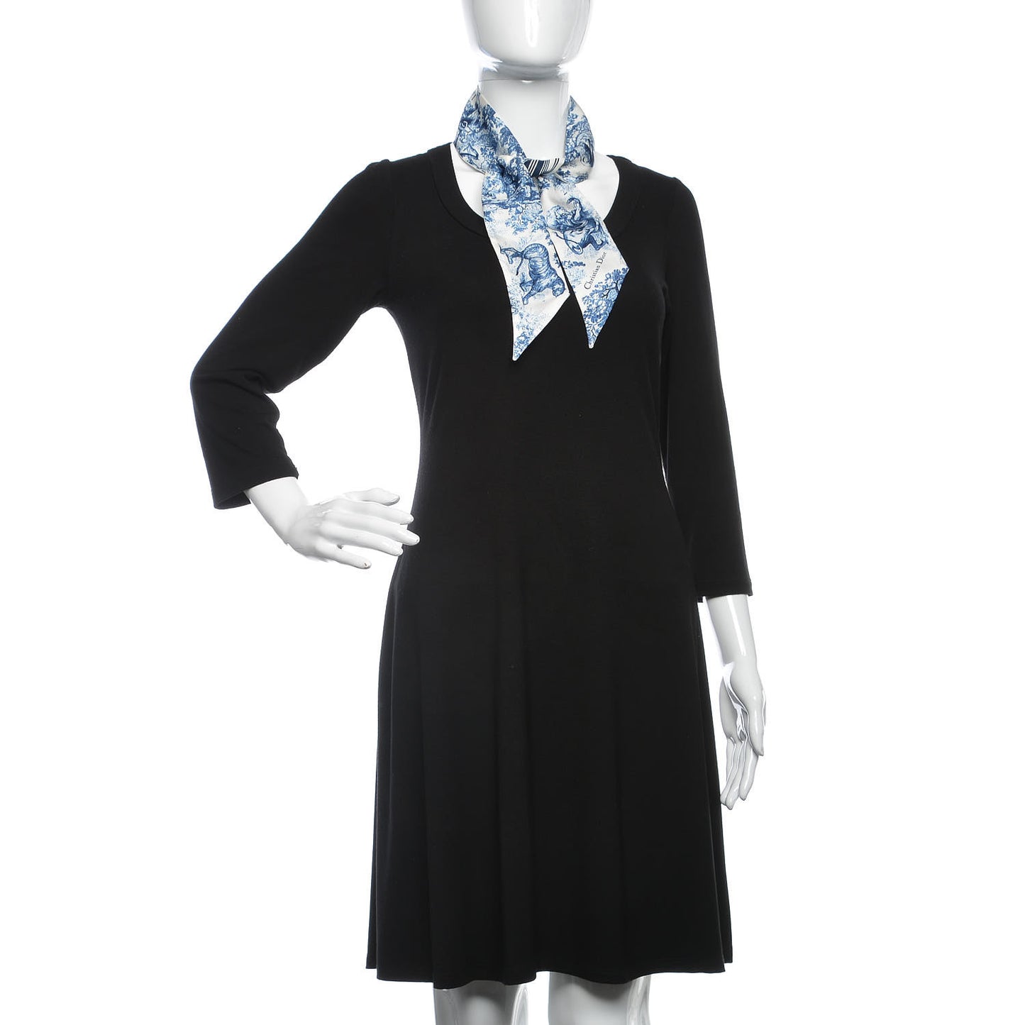Silk Toile De Jouy Mitzah Scarf Blue