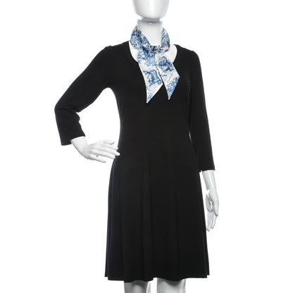 Christian Dior Silk Toile De Jouy Mitzah Scarf Blue 1 of 4