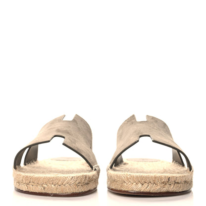 Hermes Suede Goatskin Mens Antigua Espadrille Sandals 44 Beige Sable 3 of 10