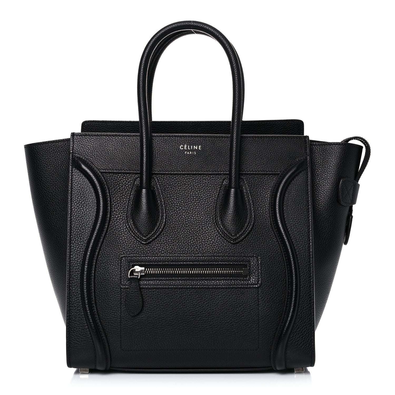 Celine Drummed Calfskin Micro Luggage Black 1 of 15
