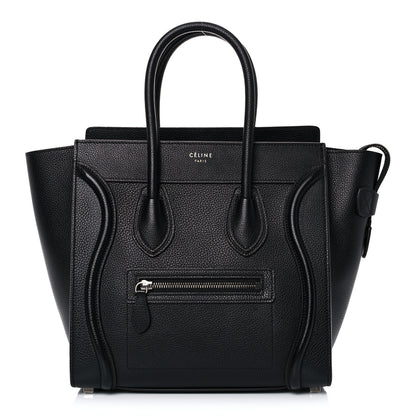 Celine Drummed Calfskin Micro Luggage Black 1 of 15