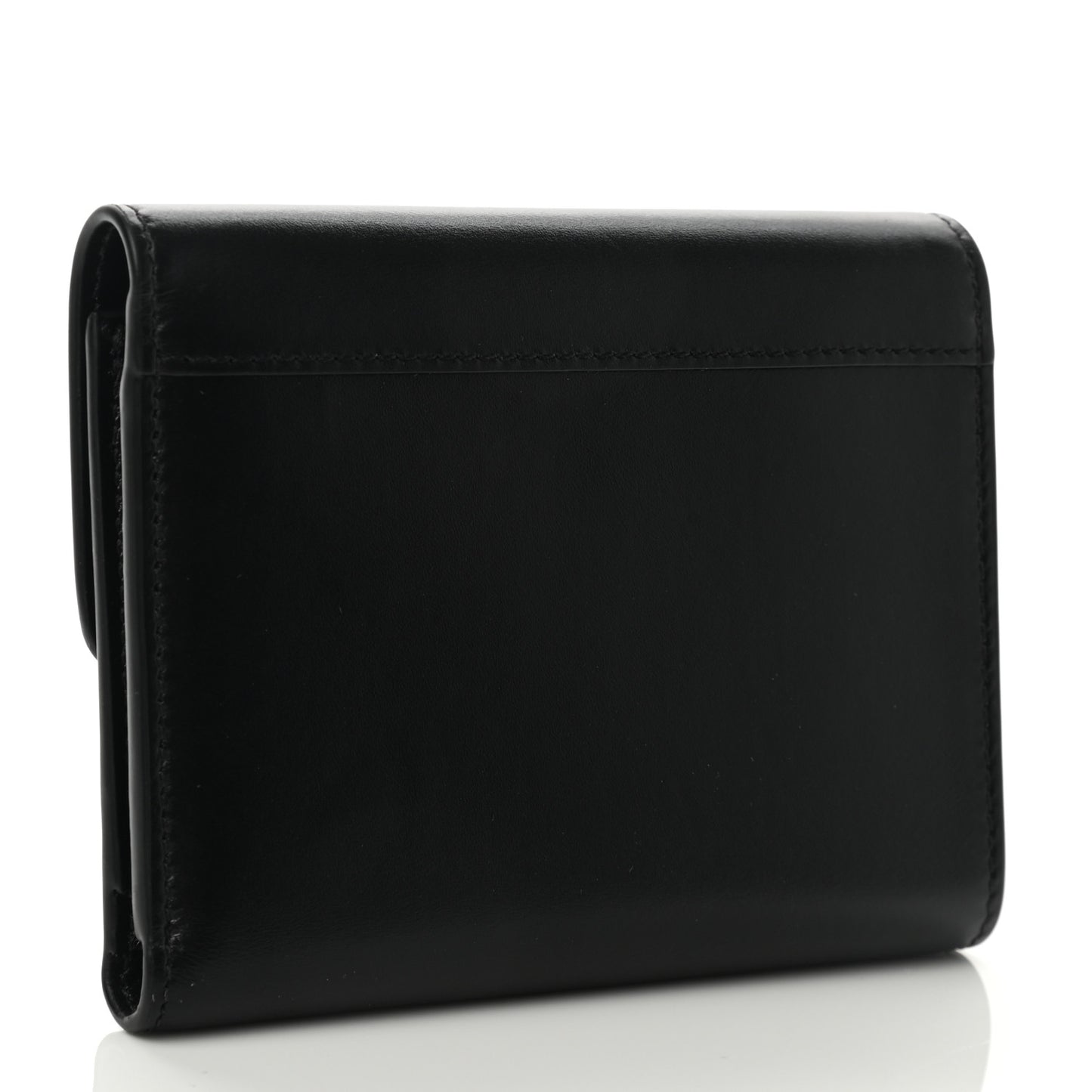 Shiny Smooth Calfskin Small C Wallet Black