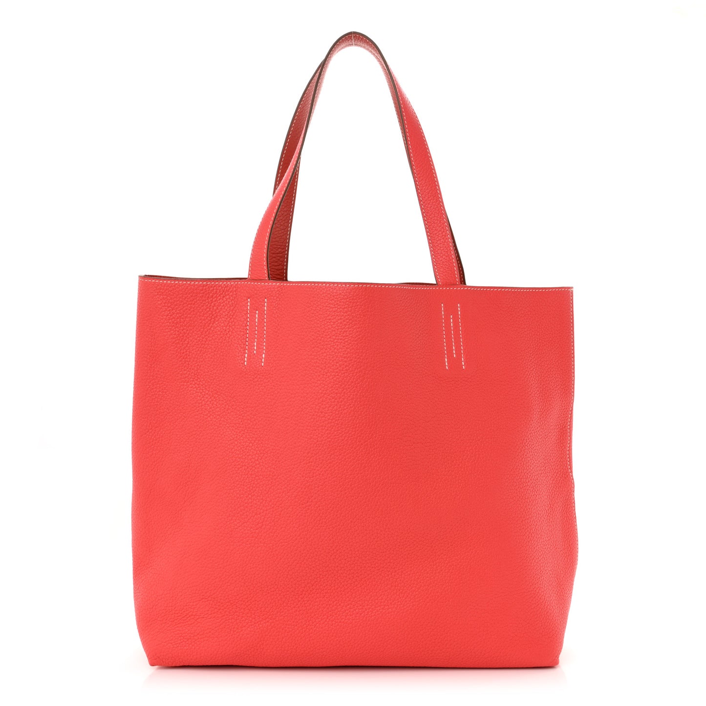Taurillon Clemence Double Sens Reversible Tote 36 Sanguine Rose Jaipur