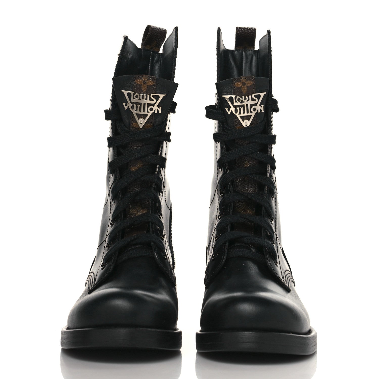 Louis Vuitton Calfskin Monogram Metropolis Flat Ranger Boots 40 Black 2 of 8