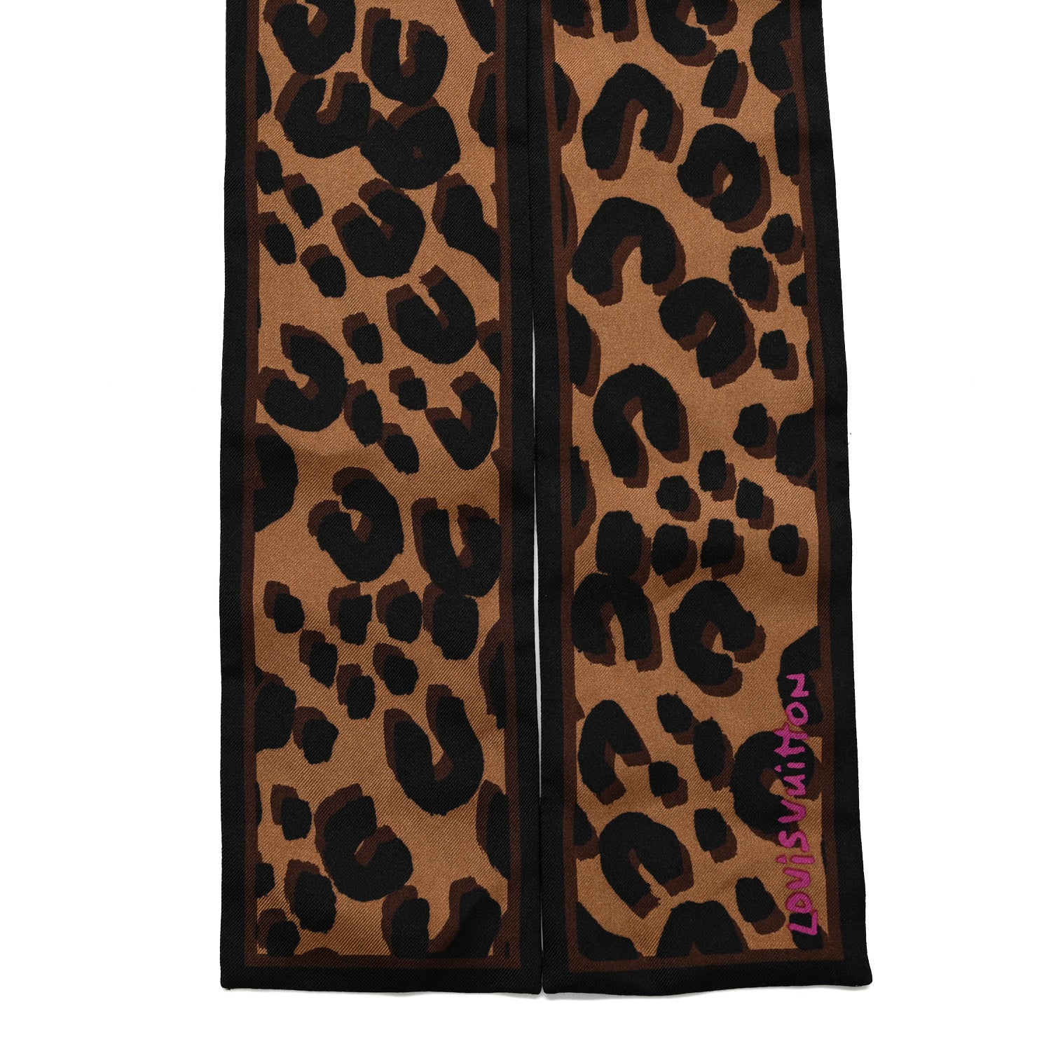 Louis Vuitton Silk Leopard Bandeau Scarf Marron 2 of 4