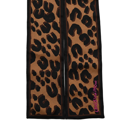 Louis Vuitton Silk Leopard Bandeau Scarf Marron 2 of 4