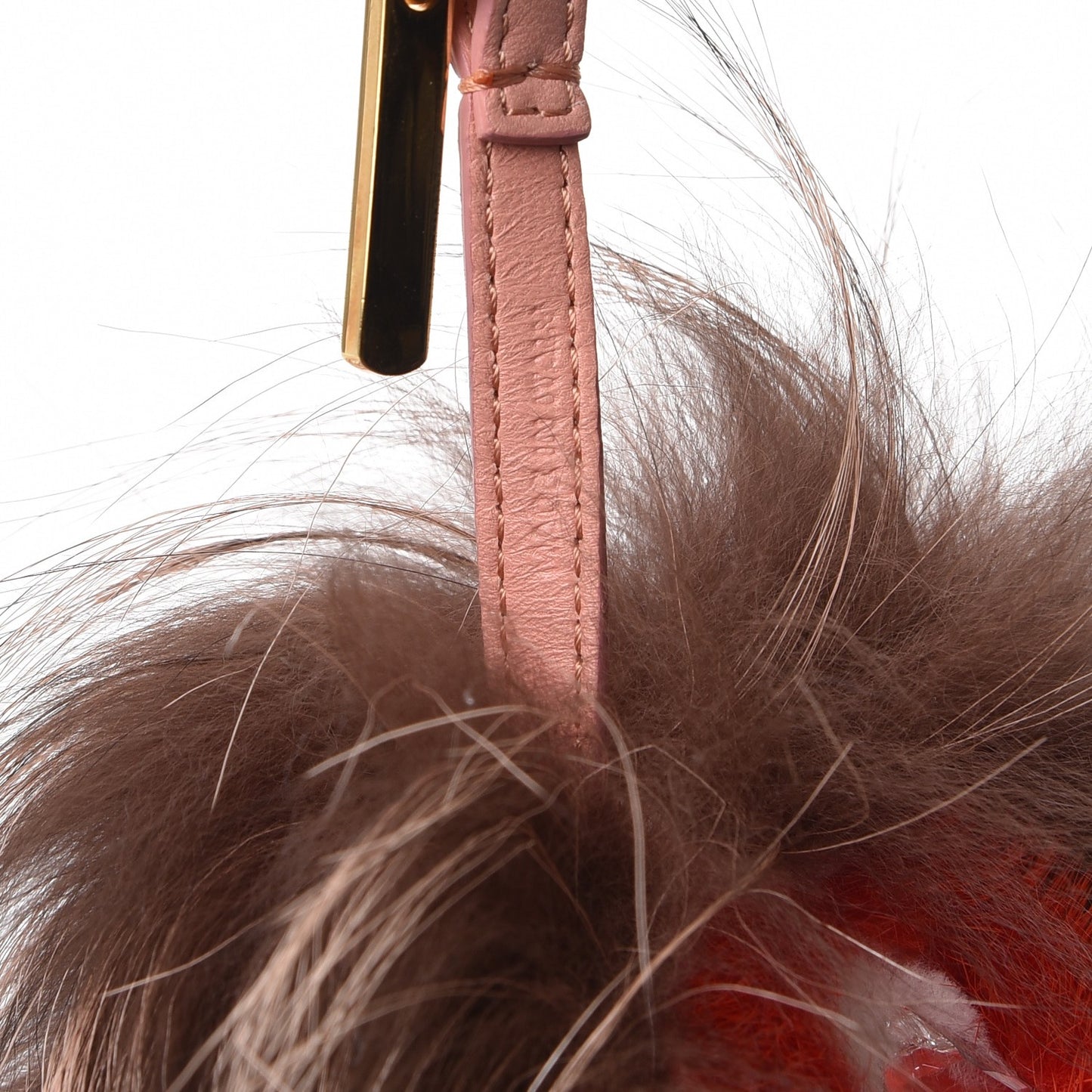 Rabbit Mink Fox Fur Furry Yang Monster Bag Bug Charm Red Pink