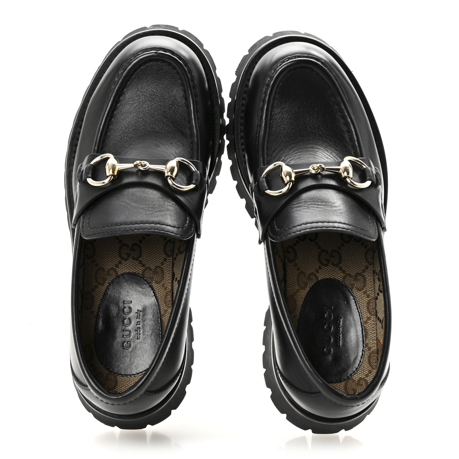 Gucci Betis Glamour Calfskin Womens Horsebit Loafers 36.5 Black 2 of 9